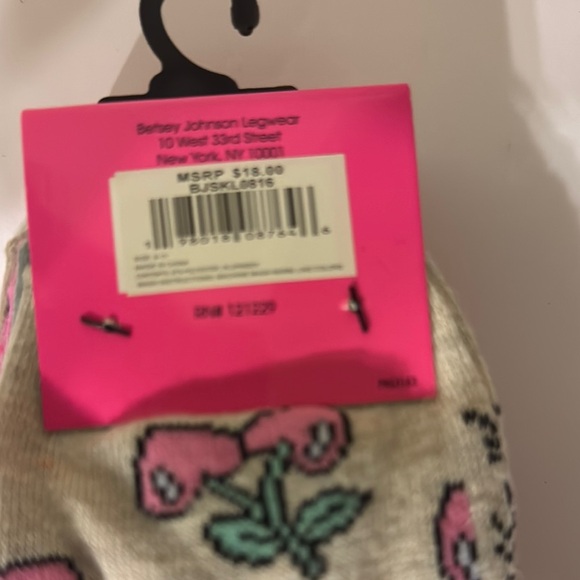 Betsey Johnson Vibrant Pink, White and Multicolored Sock Collection - Picture 4 of 6